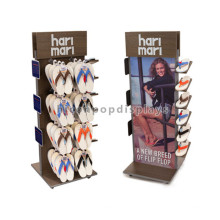 Schuhe Einzelhandel Einzelhandel Stand Standing 4-Caster Rolling Wooden Shop Merchandising Ausrüstung zum Verkauf